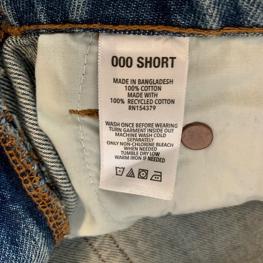 Aeropostale 000 XXS Short Low Rise Baggy Distressed Denim Jeans - Picture 7 of 10